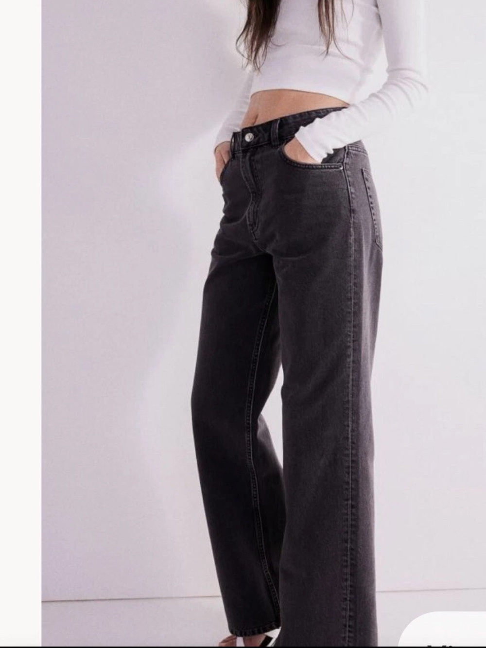 Divided by H&M Wide Leg Black Denim Jeans Size 0